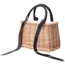 Ľahký ratanový košík Raffia Bag Tote, všestranný dekoratívny úložný priestor