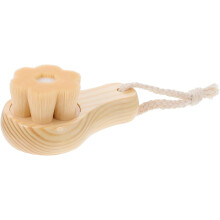 Spazzola per la pulizia del viso in legno con design floreale, spazzola per la pulizia profonda del viso
