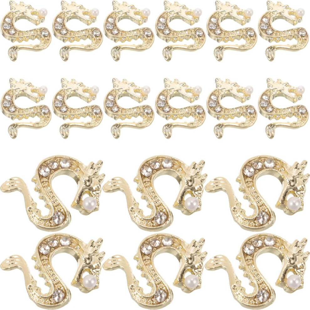 Hkhbjs 50Pcs Longxizhu Dragon Nail Art Accessories Nail Charms Rhinestone Gems For Manicure Supplies And Cute Decorations
