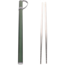 1 Set wiederverwendbare Essstäbchen aus Edelstahl mit Etui, tragbares Outdoor-Besteck