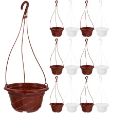 16pcs pendurado cesta vaso de flores ao ar livre interior pendurado plantador f