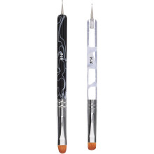 Kit de 2 buc. Dispozitiv Nail Art. Perie cu cap dublu pentru manichiură și unghii pentru meșteșuguri DIY
