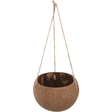 Natural Coconut Shell Hanging Flower Pot Rope Creative Planter for Balcony Garden and