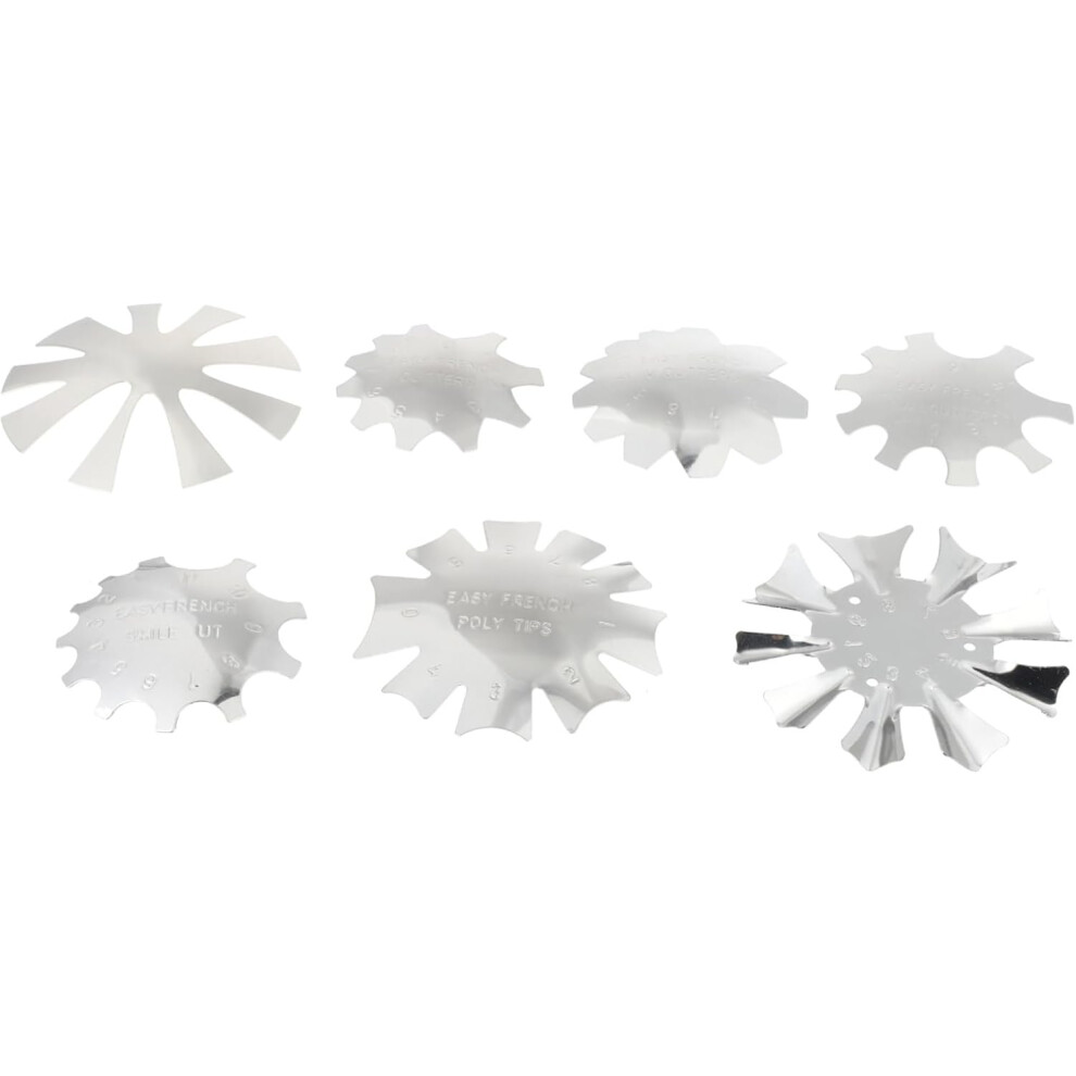 Hkhbjs 7Pcs Stainless Steel Nail Manicure Templates French Tip Nail Art Trimmer Tool Diy Set For Professional