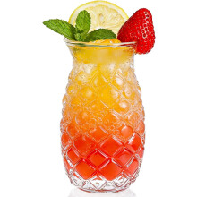 Sklenice na koktejly s ananasem 480ml, tiki sklenice na koktejly, čiré křišťálové panáky, nápojové nádobí