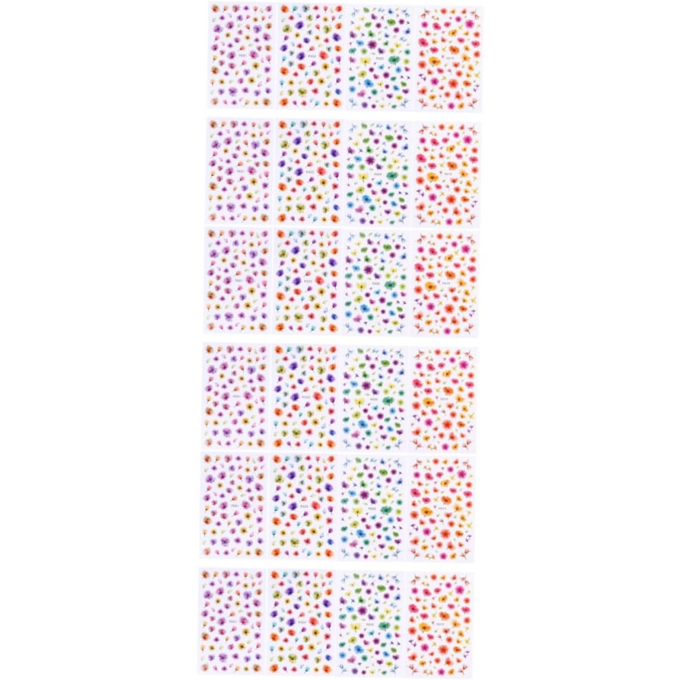Hkhbjs 24Pcs Nail Art Sticker Flower Manicure Sticker Easy To Apply For Boys And Girls Assorted Style