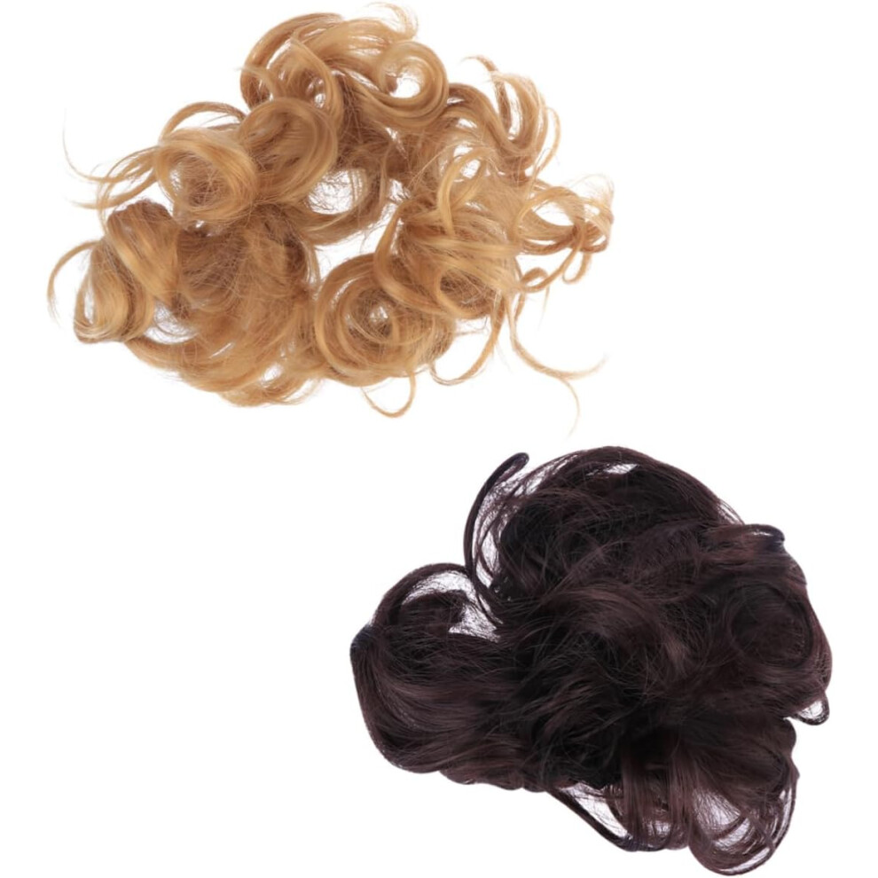 Hkhbjs Unisex Elastic Hair Wig Bun Extension Bun Hairpiece Wavy For Girls Women Hair Accessories