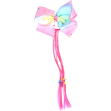 Anello per capelli con fiocco stile boho per ragazzi e ragazze, treccia finta arcobaleno, copricapo per ragazze, accessori per capelli