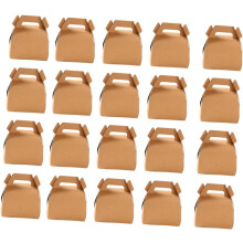 24 Stück tragbare Kuchenboxen aus Kraftpapier, 11,5 8 6 cm, braune Papier-Kuchenverpackungsboxen