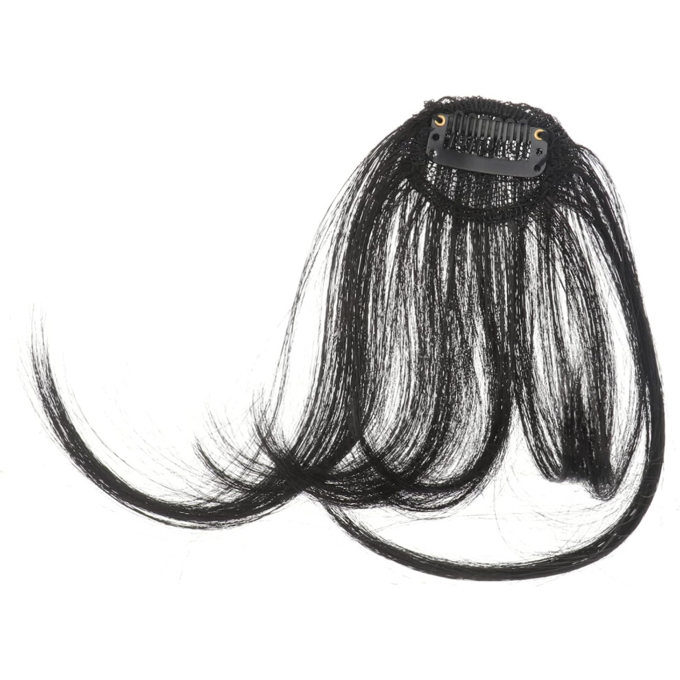 Hkhbjs Unisex Black Extended Clip In Hair Bangs Fringe Fake Hair Pieces For Women Everyday Wear
