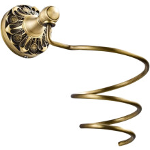 Soporte de cobre para secador de pelo, organizador de herramientas de peinado para baño, diseño vintage, soporte en espiral.