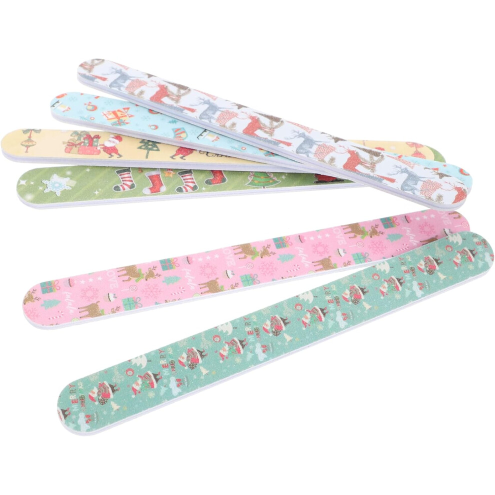 Hkhbjs 12Pcs Christmas Nail Files Polisher Manicure For Women Girls Christmas Craft Xmas Assorted Style