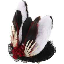 Halloween Steampunk Bunny Hat Victorian Gothic Skull Top Hat Ears για Party Cosplay