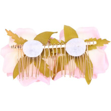 Rozenhaarspeld, dubbele stoffen rozenhaarspeld voor vrouwen en meisjes, zachtroze bloemversiering voor feestjes en bruiden.