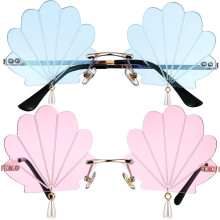 2 buc Rave Fancy Glasses Disco ochelari de soare ochelari de soare petrecere ochelari Shell ochelari pentru femei fete
