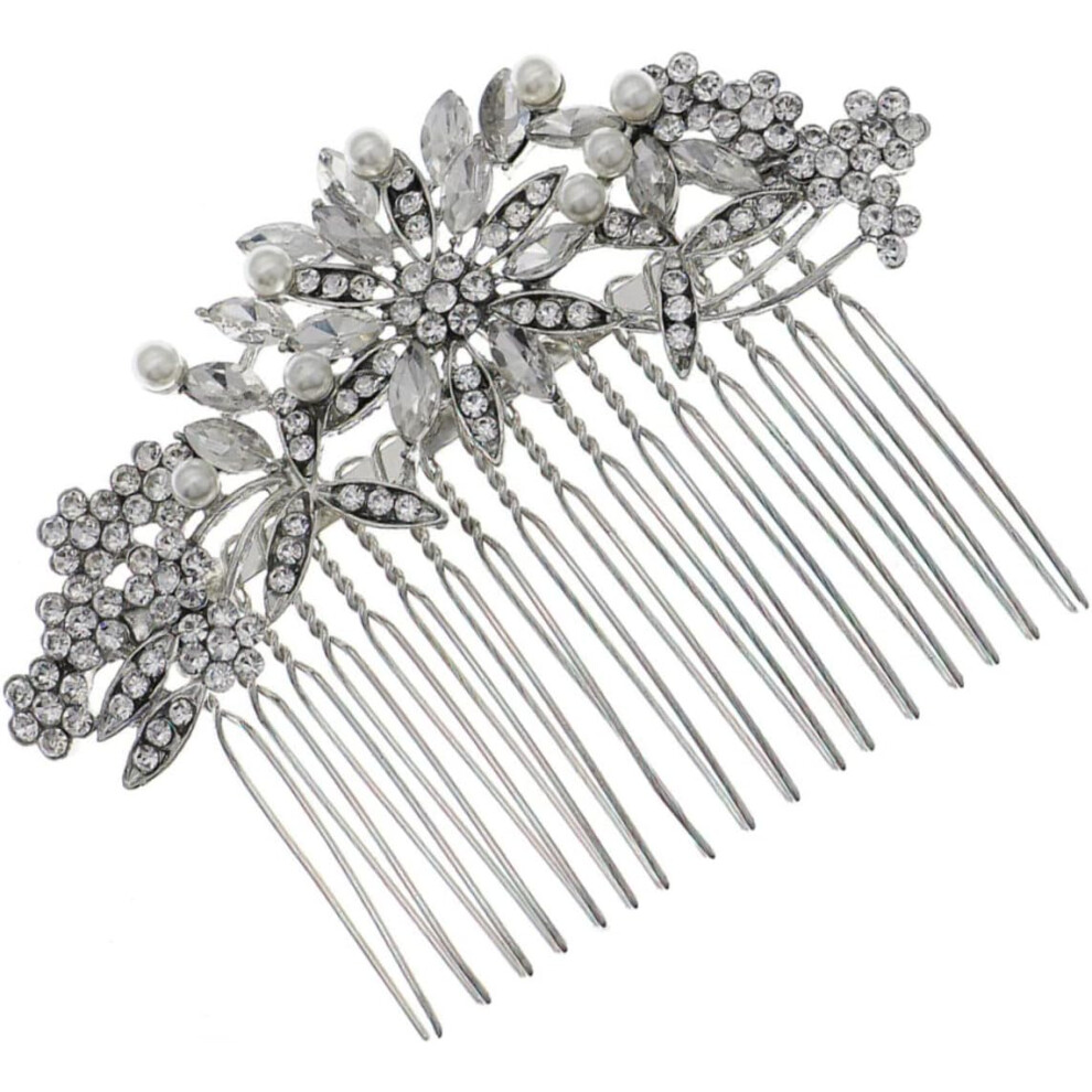 Hkhbjs Silver Rhinestone Hair Comb For Bridal Headdress Alloy Material Wedding Bride Hair Accessory For Bridal Rhinestone Headwear
