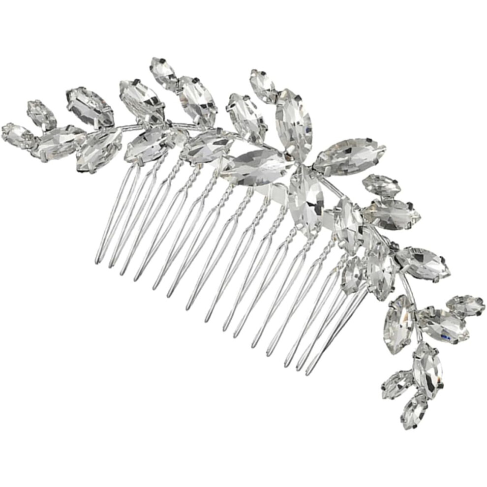 Hkhbjs Silver Rhinestone Hair Comb Shiny Rhinestone Headwear Alloy Hair Accessory Wedding Bride Headdress Comb