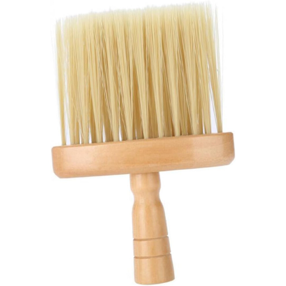 Hkhbjs Unisex Barber Neck Duster Brush With Wooden Handle, Haircut Hair Sweep Brush For Salon And Home Hair Cleaning