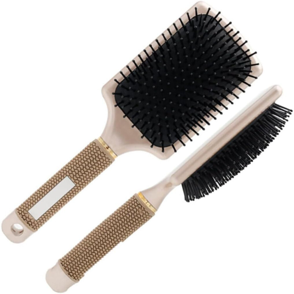 Hkhbjs Unisex Golden Hair Comb Paddle Detangle Brush Scalp Massage Brush Soft Bristles Hair Style Tool