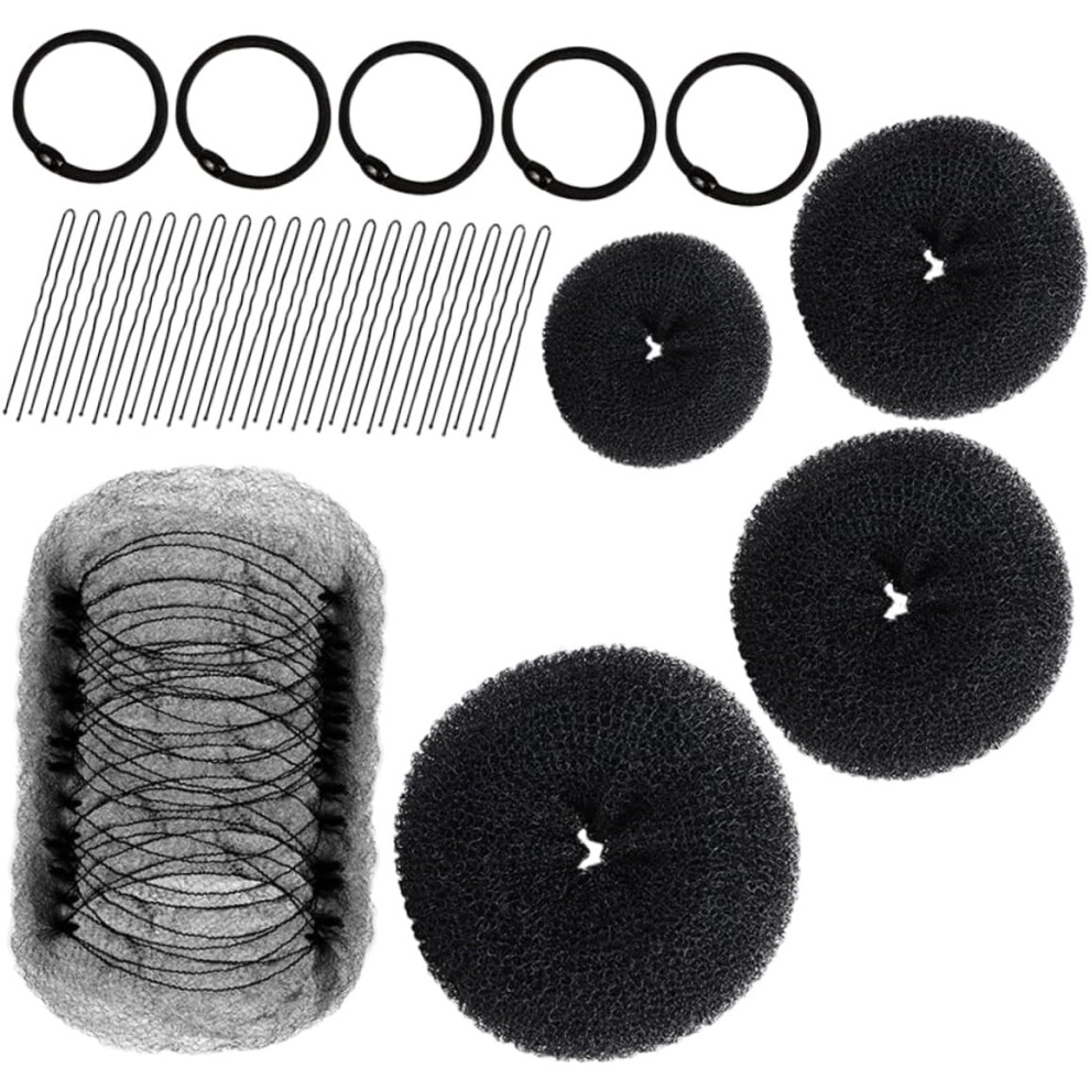 Hkhbjs Hair Accessory Set Donut Hair Bun Maker Elastic Bands Hairpins For Bridal Hairstyles Women Updo Tool