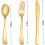 60-teiliges goldenes Kunststoffbesteck-Set 2