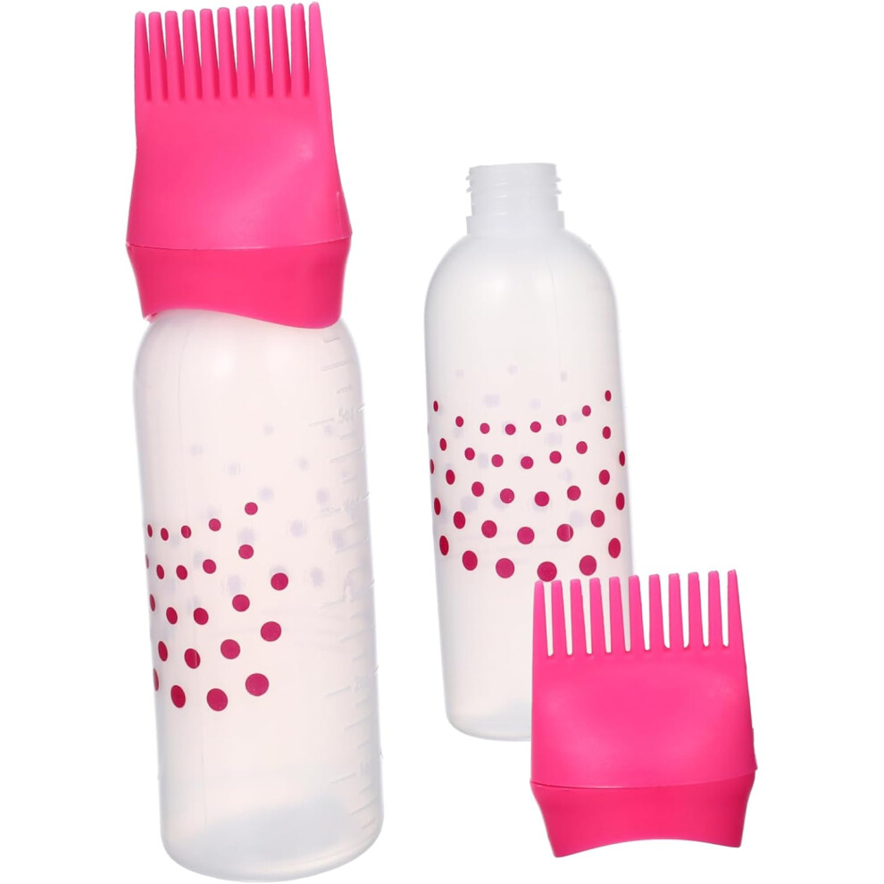 Hkhbjs Pink 2Pcs Plastic Hair Dyeing Bottles Dropper Hair Coloring Bottle Applicator Dye Applicator Comb For Salon
