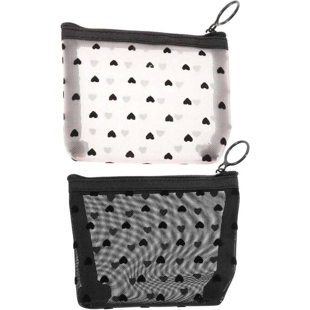 Hkhbjs Black 2Pcs Travel Makeup Bags For Women, Small Portable Toiletry Pouches With Zipper