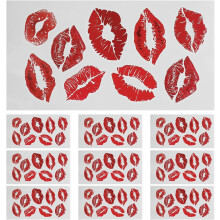 10 Folhas Lip Print Tattoo Stickers Decorative Body Sticker Peel off Lip Tattoo para Dia dos Namorados Halloween rosto e corpo