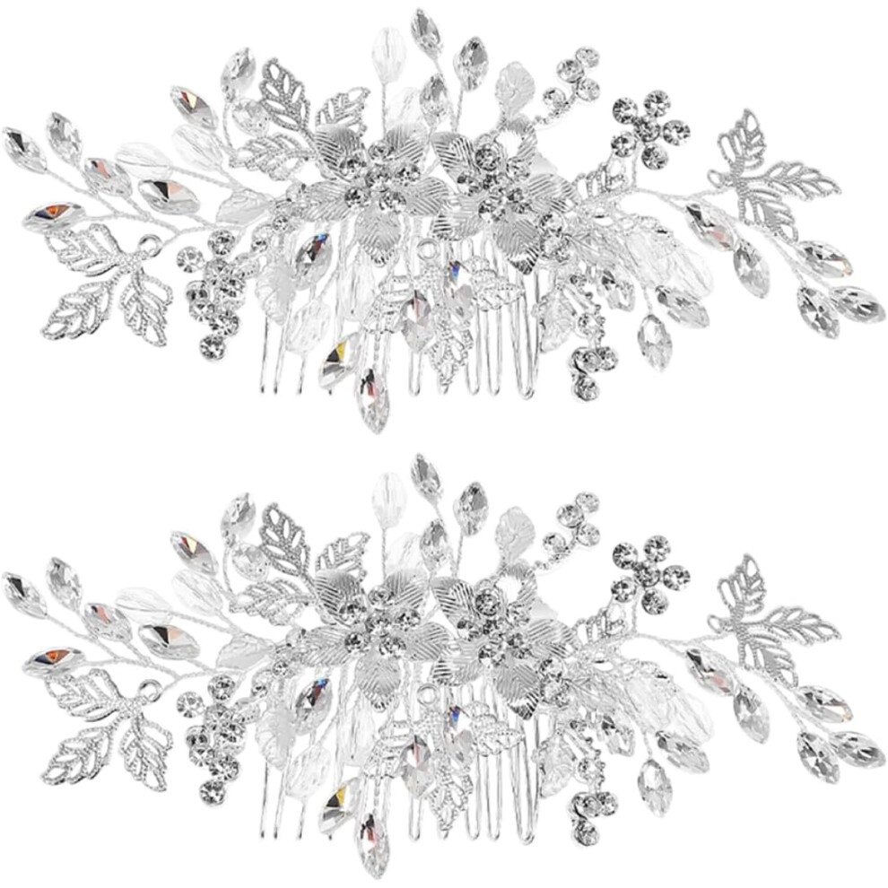 Hkhbjs 2Pcs Rhinestone Wedding Hair Comb Bridal Hair Accessories For Bride Wedding For Side Combs