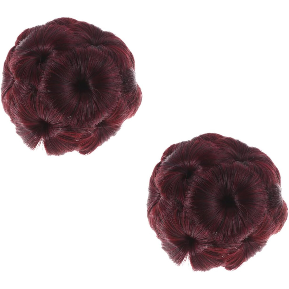 Hkhbjs Unisex 2Pcs Women Flower Scrunchy Hairpiece Hair Bun Clip Hair Updo Clip For Ponytail Chignon Extensions For School Accessories
