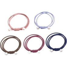 10 elastici per capelli sintetici con perle, fermacoda elastici, accessori per ragazze e donne in colori casuali