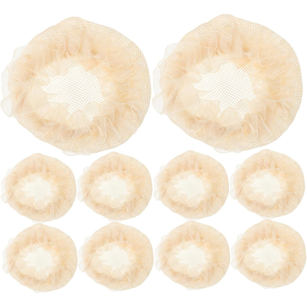 Hkhbjs Beige 10Pcs Ballet Hair Bun Nets Elastic Mesh Hair Covers For Girls Dance Accessories For Ballet And Dance Buns
