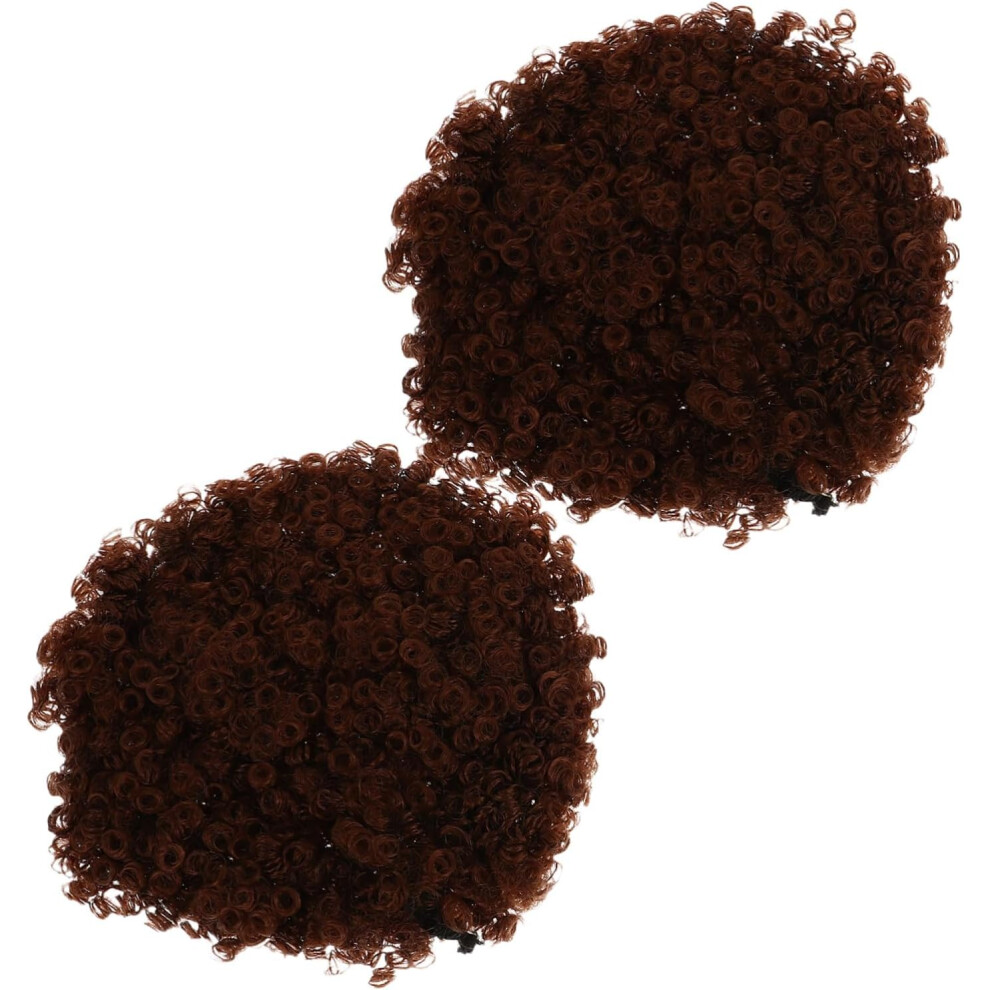 Hkhbjs Brown Short Curly Wig For Women Stylish Messy Bun Maker Small Rope For Hairstyles And Casual Outings Hair Extension Accessory