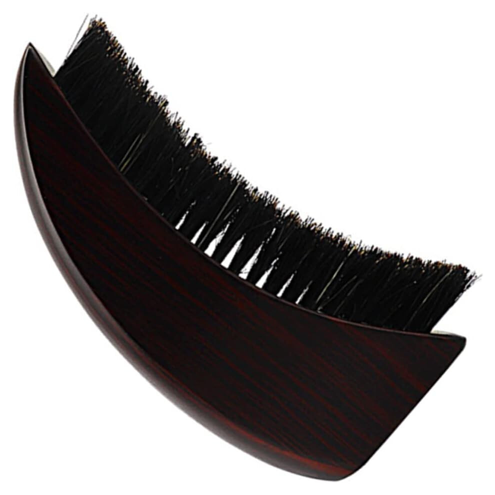 Hkhbjs Beard Brush Boar Bristle With Beech Wood Handle Half-Moon Shape Practical Grooming Tool
