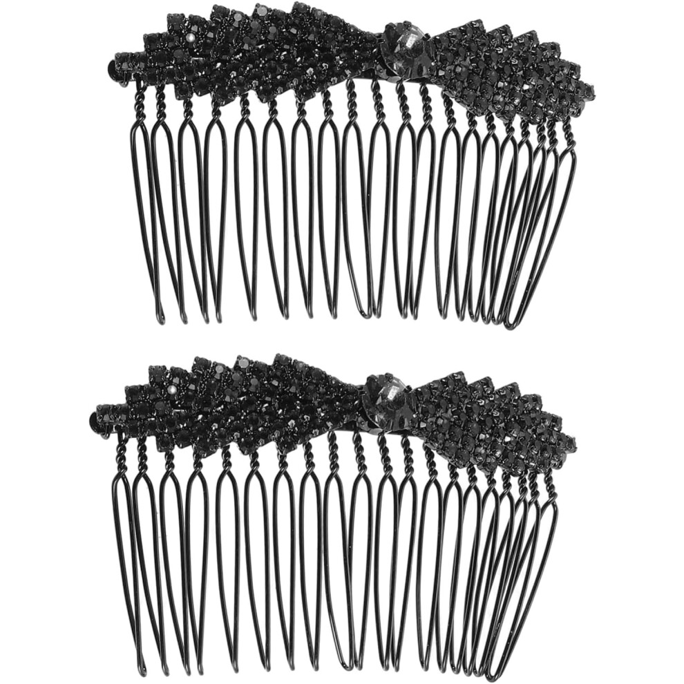 Hkhbjs Unisex 2Pcs Sparkling Rhinestone Hair Combs Metal Side Wedding Hair Accessories For Women Bride Hairstyles Clip Pins For Daily Styling