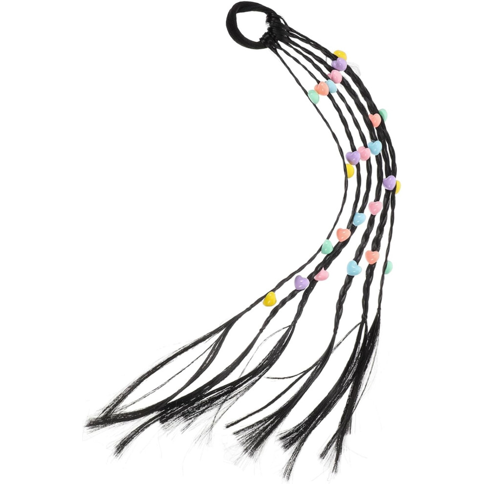 Hkhbjs Unisex Black Braided Ponytail Extension Dreadlocks Headdress Synthetic Hair For Girls Long Braided Ponytail Wig For Women For Playtime