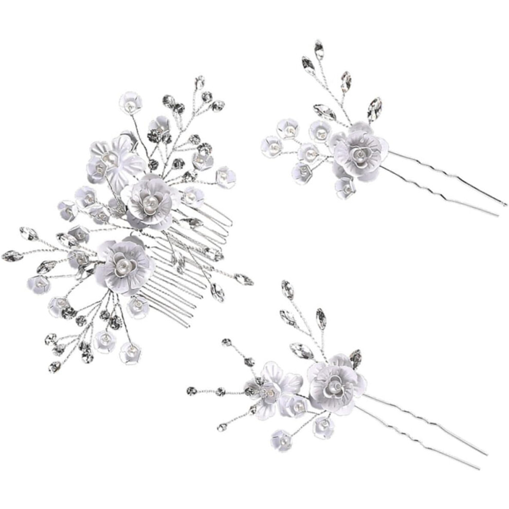 Hkhbjs Flower Hair Comb Wedding Hair Accessories Bride Pearl Side Comb For Bridesmaid Bridal