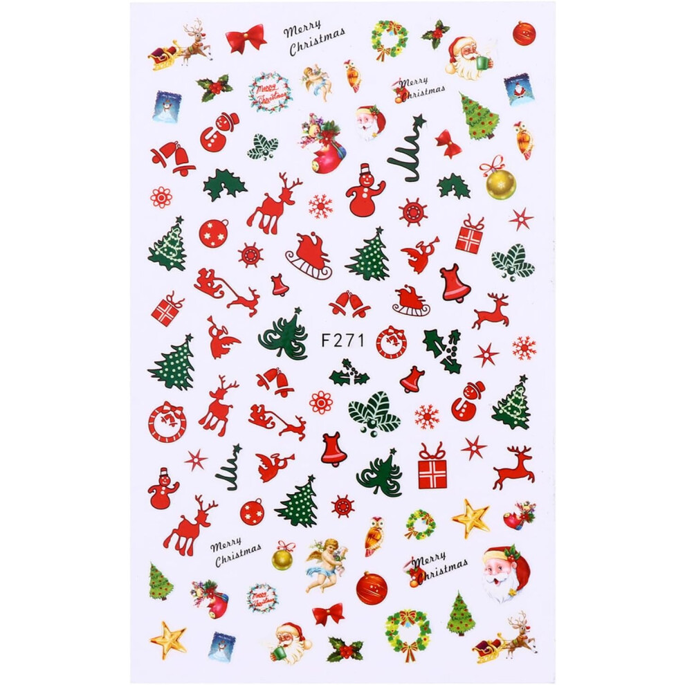 Hkhbjs Christmas Nail Sticker Merry Christmas Nail Self Adhesive Sticker For Xmas