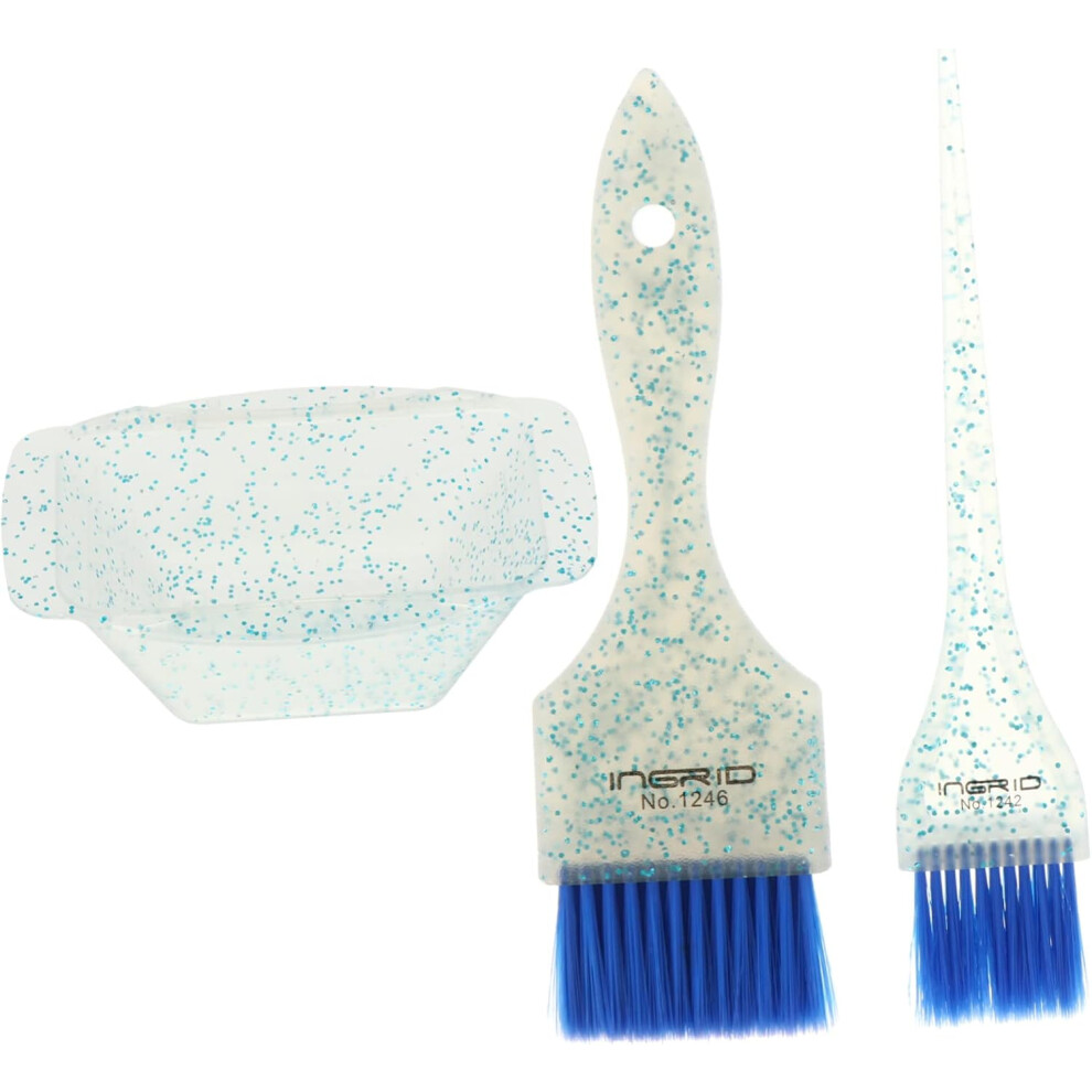 Hkhbjs Blue Hair Dye Bowl And Brush Set Iridescent Soft Bristle Brush Mixing Tint Bowl For Salon And Home Hair Coloring