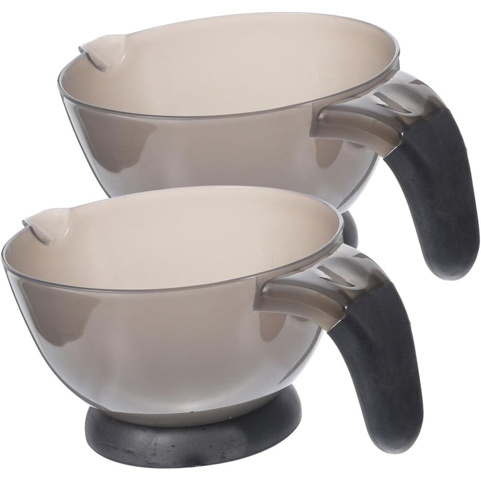 Hkhbjs Black 2Pcs Thickened Mixing Bowls For Hair Dye Tinting Bowls Ergonomic Handle For Salon Hairdressing Diy