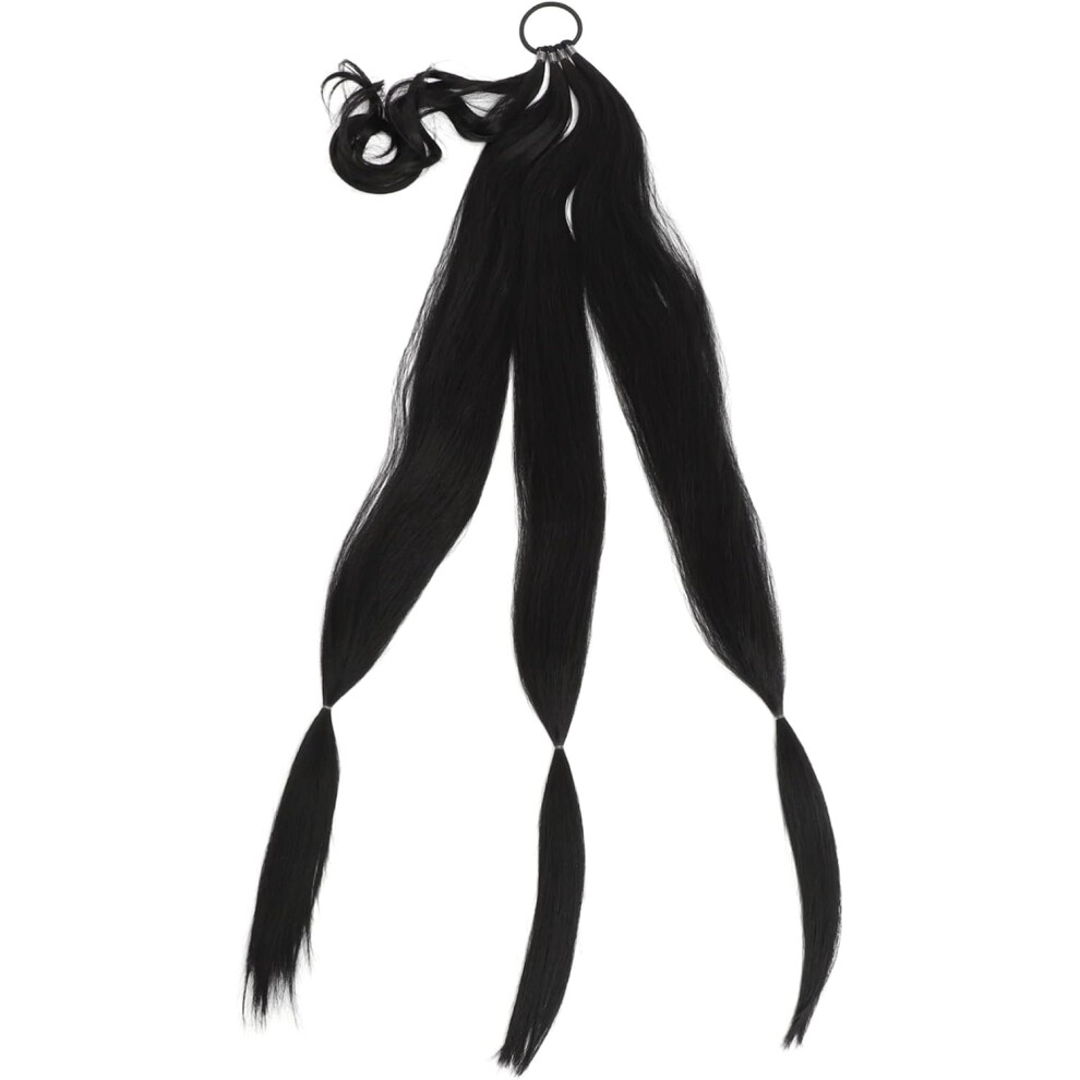 Hkhbjs Unisex Black Braided Hair Extensions Long Synthetic Ponytail Braided Wig Women Hair Piece
