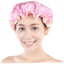 Bonnet de douche imperméable double couche pour femmes et filles, bonnet de bain rose, bonnet de bain réutilisable adapté aux salons de beauté