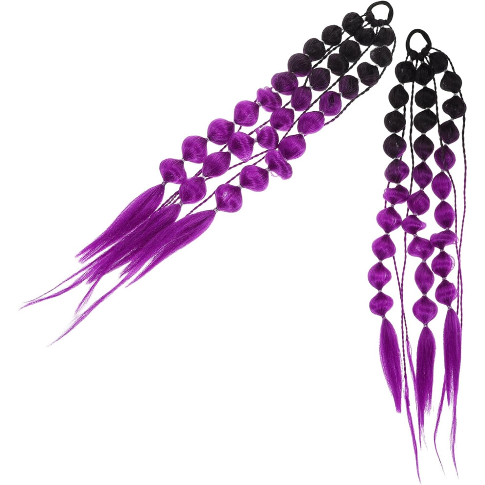Hkhbjs Unisex Hair Extensions Braided Ponytail For Girls Boho Bubble Ponytail Extension Festival Rave Hair Accessories Hand-Braided