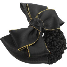 2pcs Capas de pão de cabelo para mulheres Bolsa de malha Acessório de cabelo Capeletes para Ballet Bun Arco Clip para Enfermeira Stewardess Dança