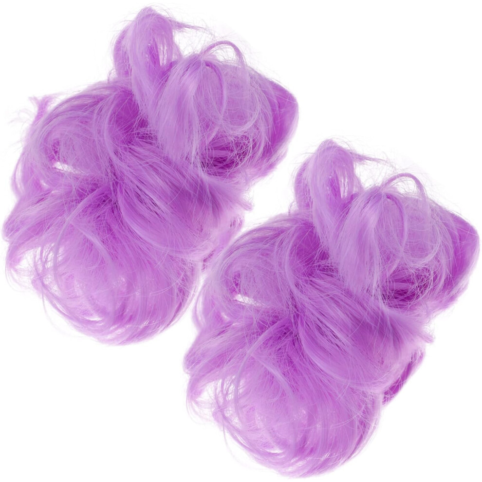 Hkhbjs Unisex 2Pcs Bridal Hair Tie Curly Synthetic Hair Buns Messy Bun Pieces For Women Wedding Party Accessories