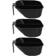 Juego de 3 cuencos de plástico para tratamientos capilares, ideales para teñir el cabello en salones de belleza o para uso doméstico.