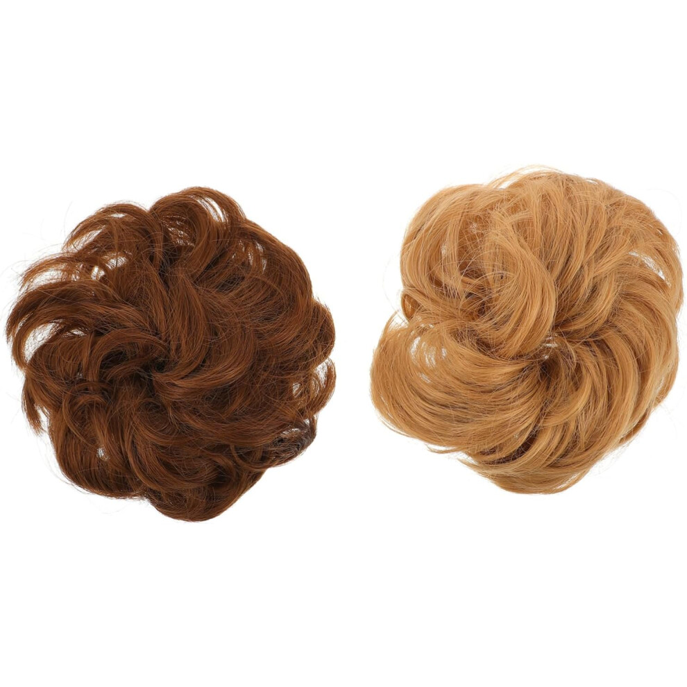 Hkhbjs Unisex 2Pcs Curly Hair Buns For Messy Updo Natural-Looking Simulation Hair Rope For Volume Fullness For Ponytail Chignon Hairstyles