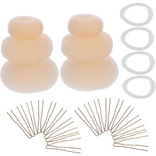 2sets Hair Bun Maker DIY Styling Hair Curler U-shaped Hairpins for Ponytail Holder