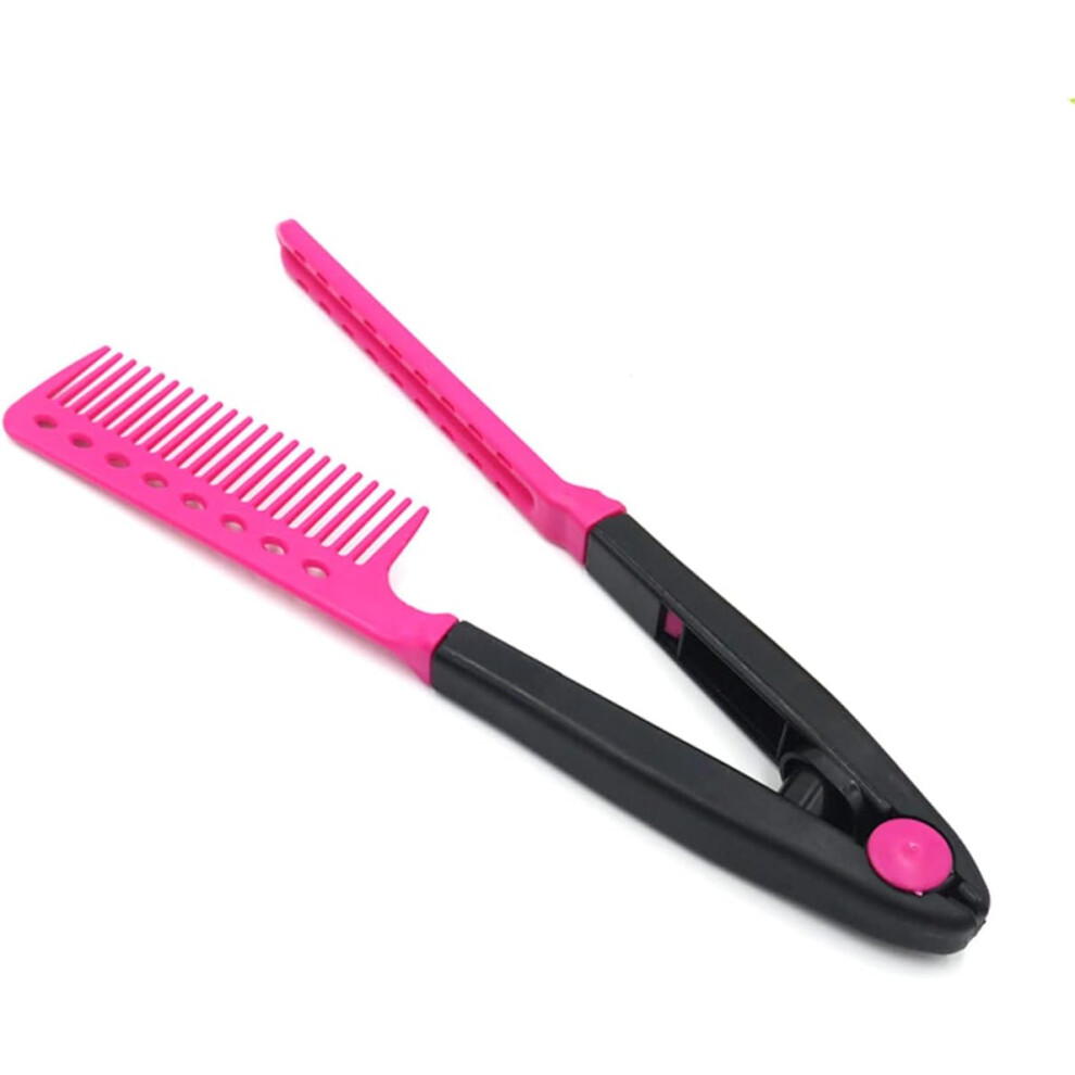 Hkhbjs Unisex Red V Shape Hair Comb And Hair Straightener Brush Folding Salon Hairdressing Styling Tool For Women And Men