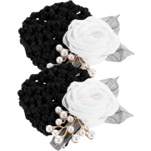 2pcs Floral Hair Bun Cover Elegant Flower Hair Accessories for Women Soft Hairnet for Buns for Daily Wear and Special Occasions Versatile